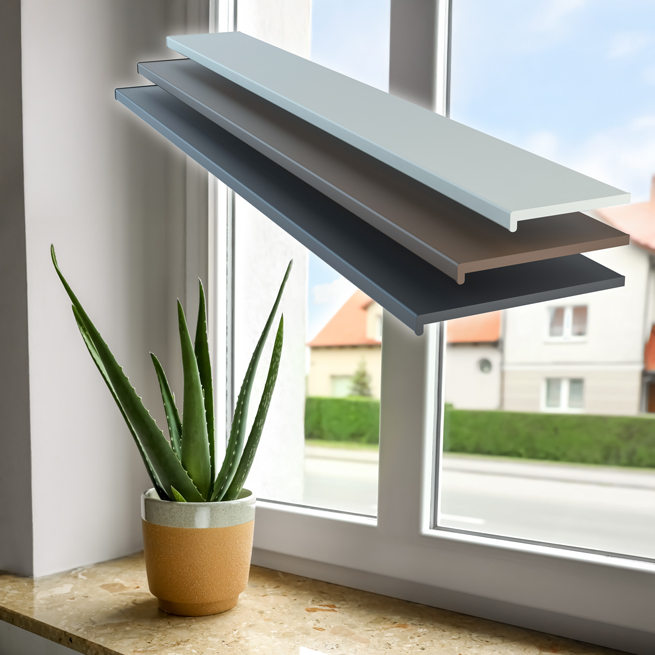 Appuis de fenêtre en pierre naturelle et montés dans l'image également appuis PVC