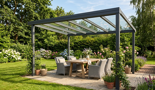 Freistehende Terrassenüberdachung