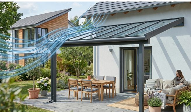 Terrassenüberdachung: Windlast