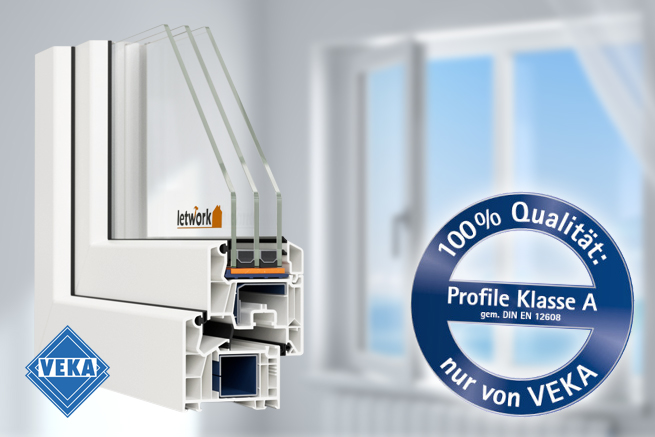 VEKA Einleitungsbild mit Logo und VEKA Fenster Musterecke