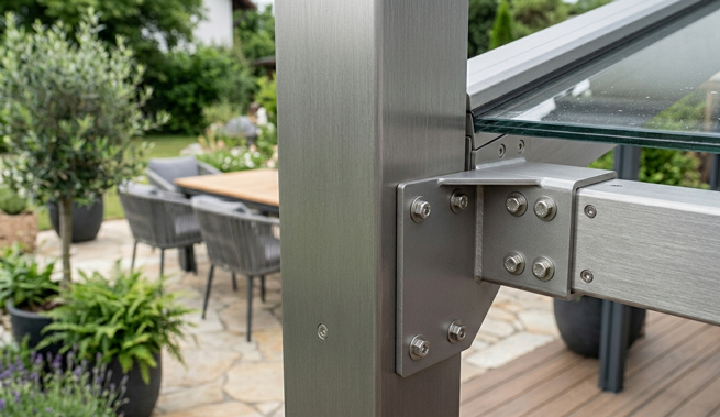 Terrassenüberdachung Pfosten Stahl