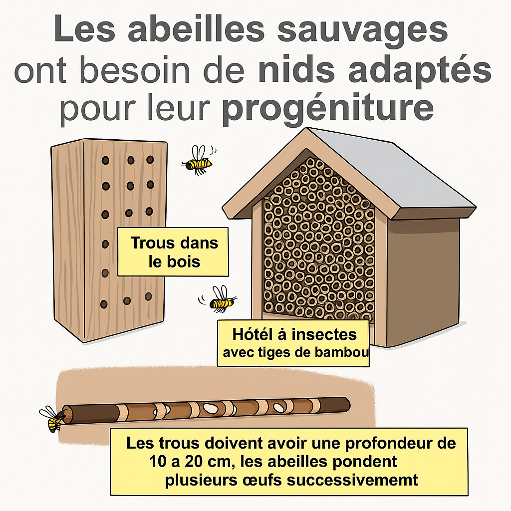 Infobild Geeignete Nester für die Brut der Wildbienen