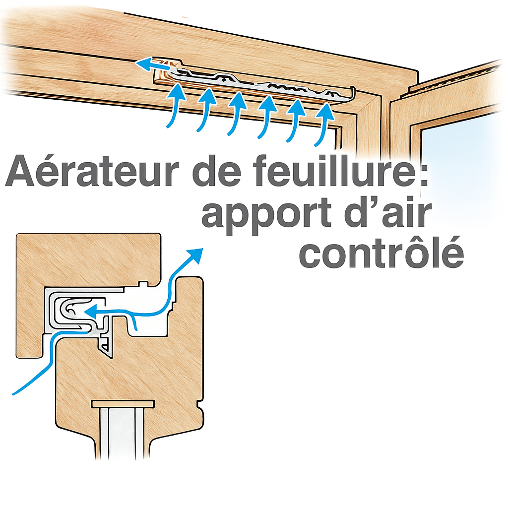 Infobild aérateur de feuillure pour apport d'air frais contrôlé