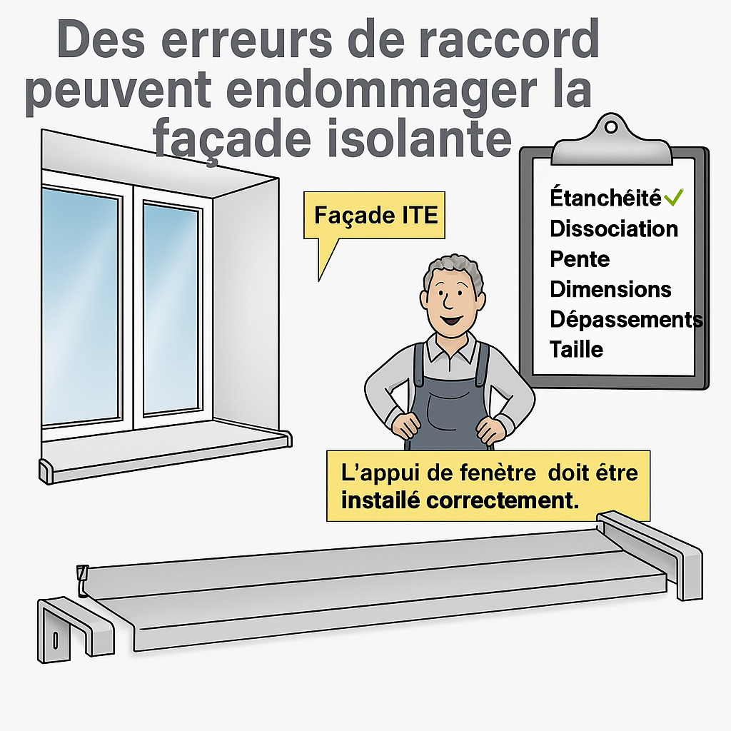 L'image informative sur les erreurs de raccordement peut endommager la façade isolante
