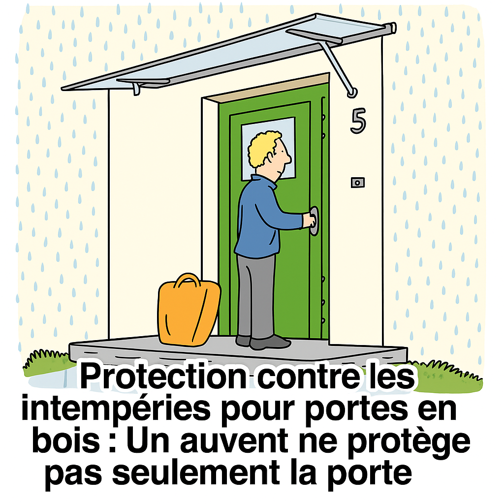 Image d'information : Protection contre les intempéries pour les portes en bois - Un auvent protège non seulement la porte