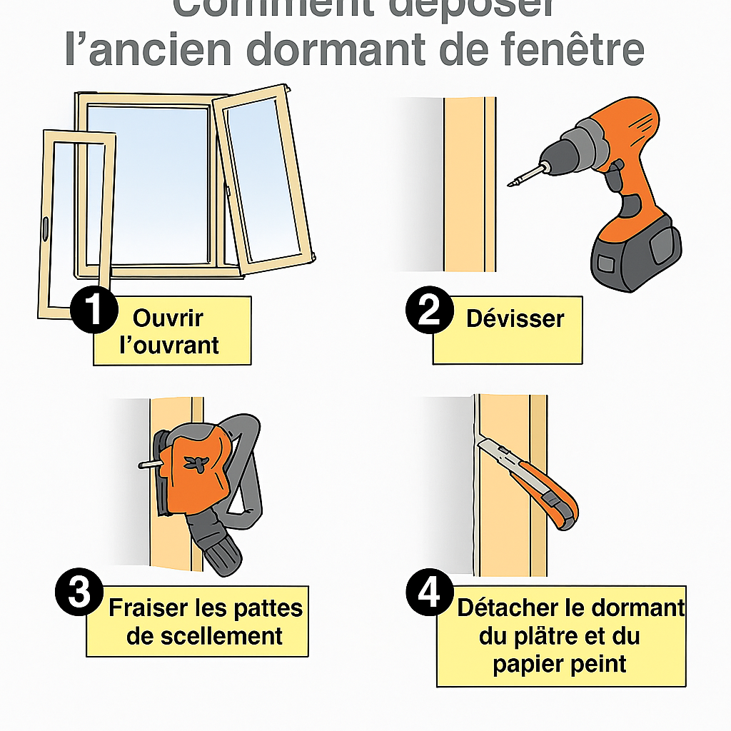 Image d'information sur le démontage des fenêtres pour le bricolage Partie 1