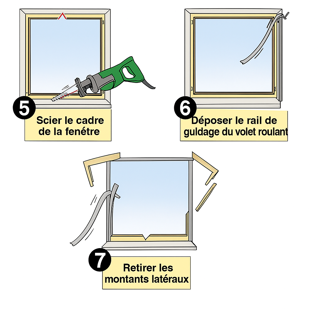 Image d'information sur le démontage des fenêtres pour le bricolage Partie 2
