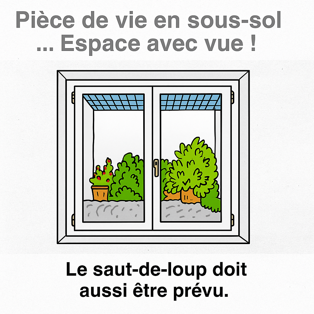 Une image informative d'un puits de lumière avec des plantes et une belle vue peut être planifiée
