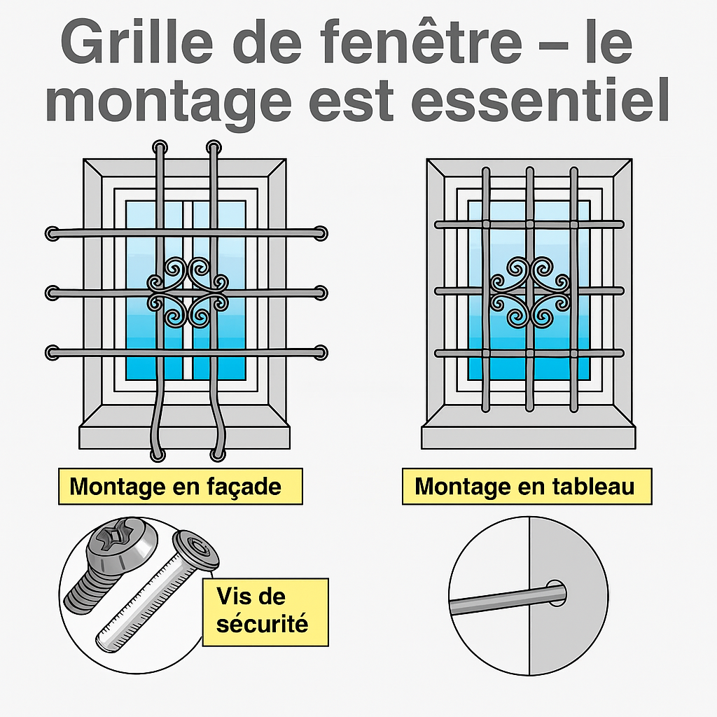Infobild Richtige Montage von Fenstergittern