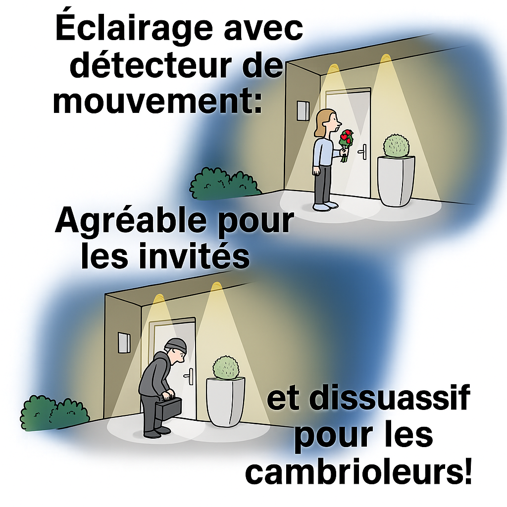 Image d'information : Protection contre le cambriolage par l'éclairage avec détecteur de mouvement