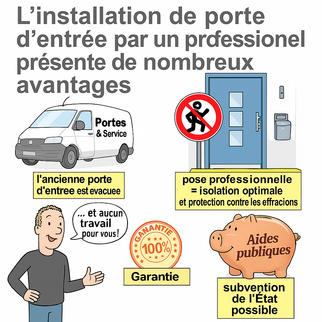 Infobild: der Haustüreinbau durch einen Fachbetrieb hat viele Vorteile