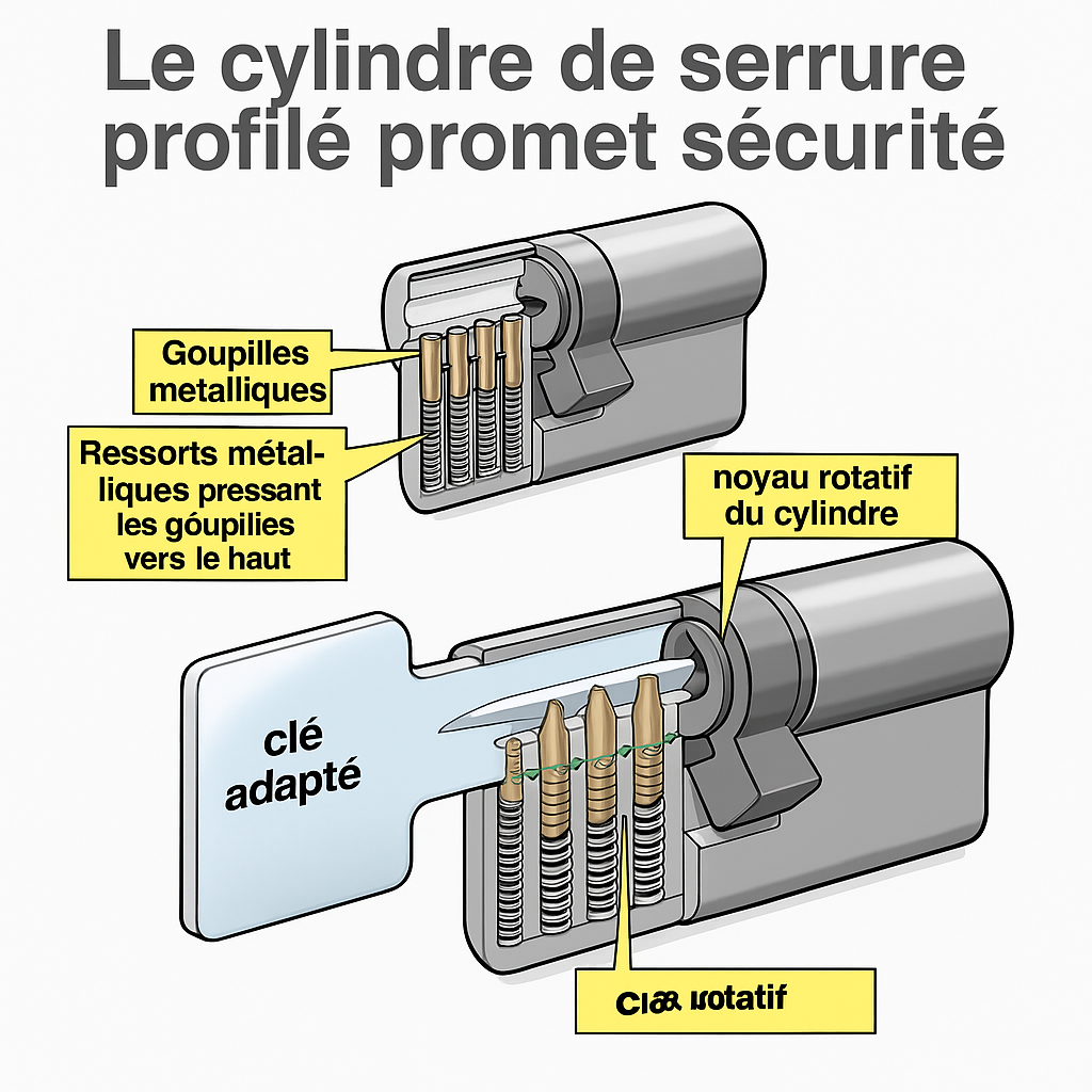 Image d'information Une serrure de cylindre profilée moderne promet une haute sécurité