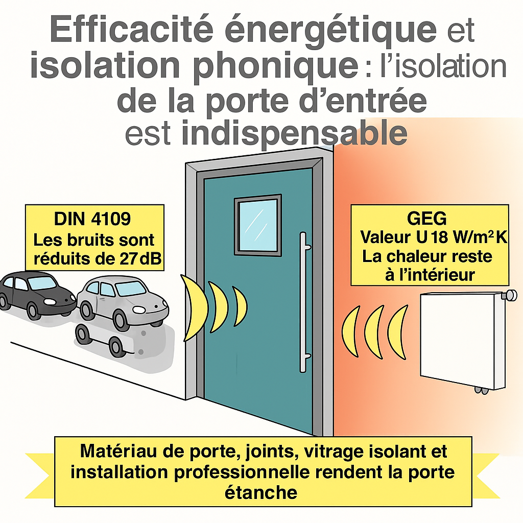 Infobild: Efficacité énergétique et protection contre le bruit - l'isolation de la porte d’entrée est indispensable