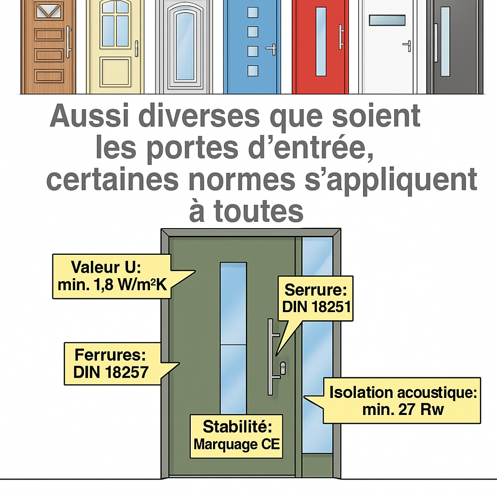 Image d'information : Bien que les portes d’entrée soient différentes, certaines exigences s'appliquent à toutes