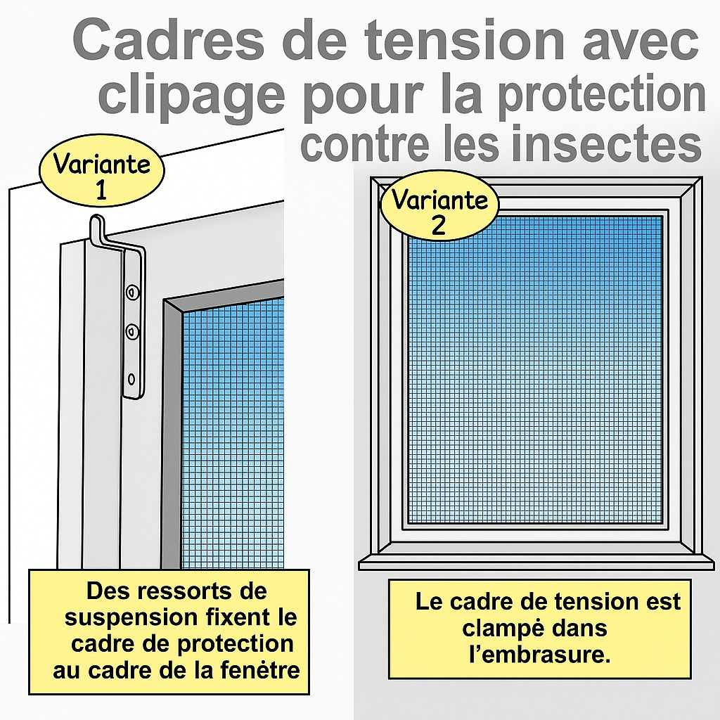 Infobild Spannrahmen oder Klemmrahmen als Variante beim Insektenschutz