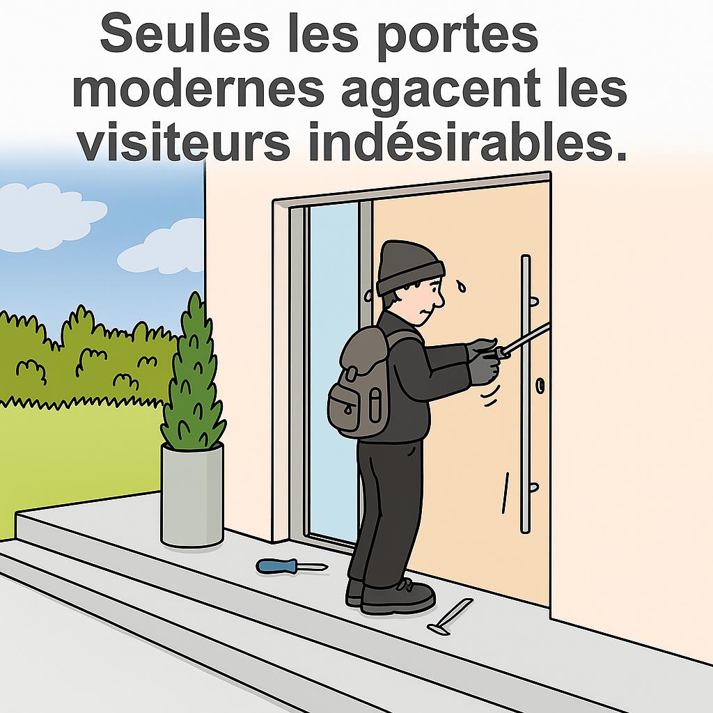 Image d'information : seules les personnes non invitées s'énervent à propos des portes d'entrée modernes