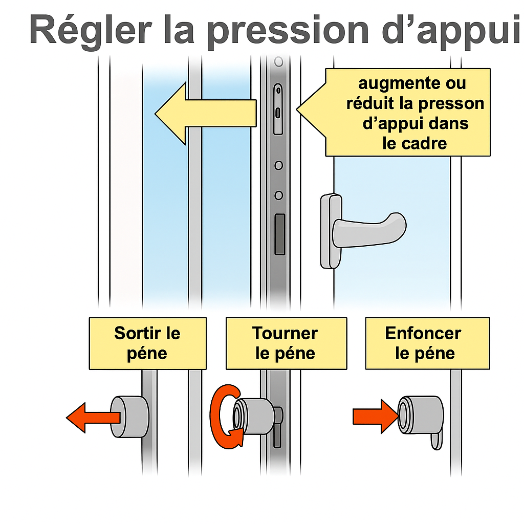 Infobild wie man den Anpressdruck bei einem Fenster einstellt
