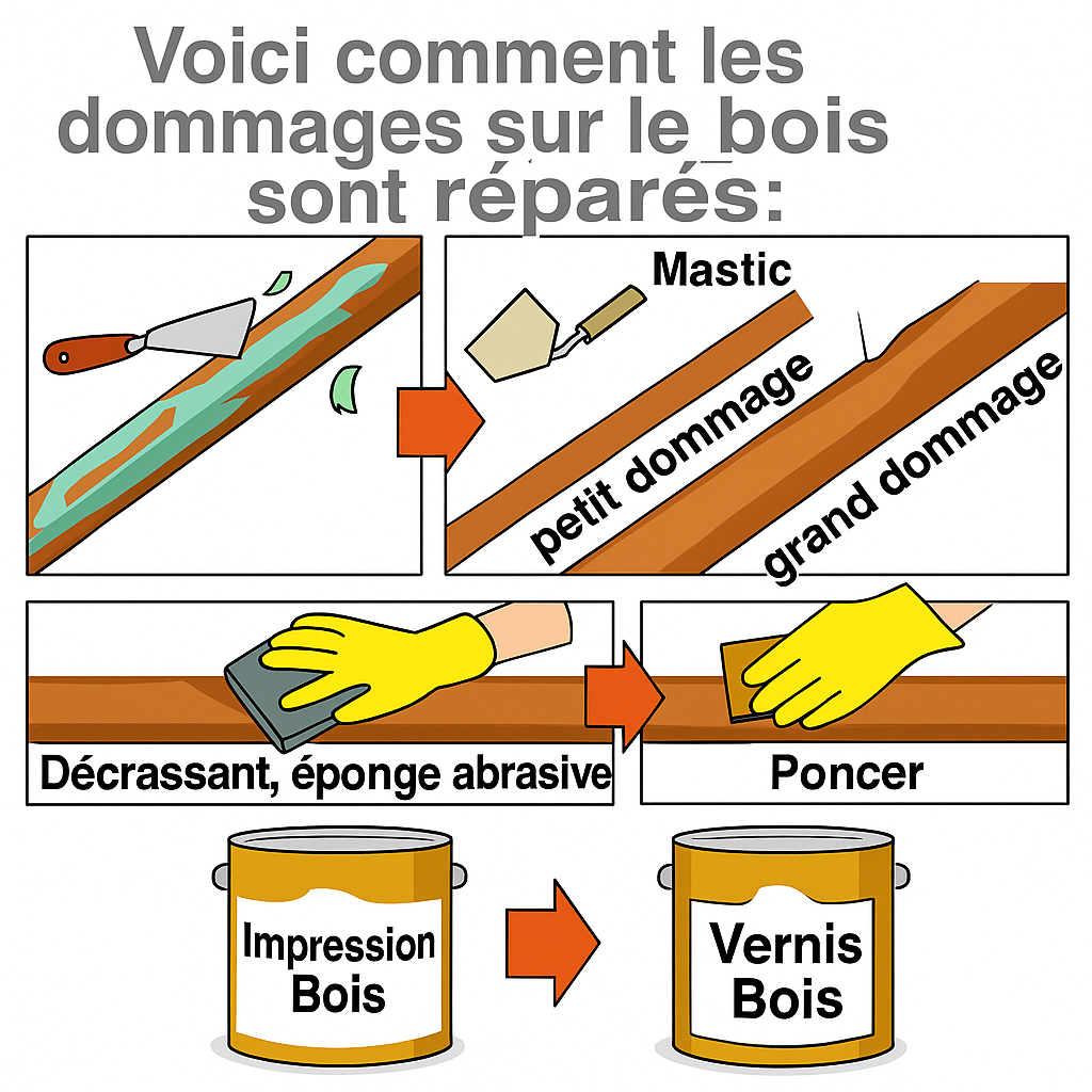 Image d'information Comment les dommages au bois sont réparés