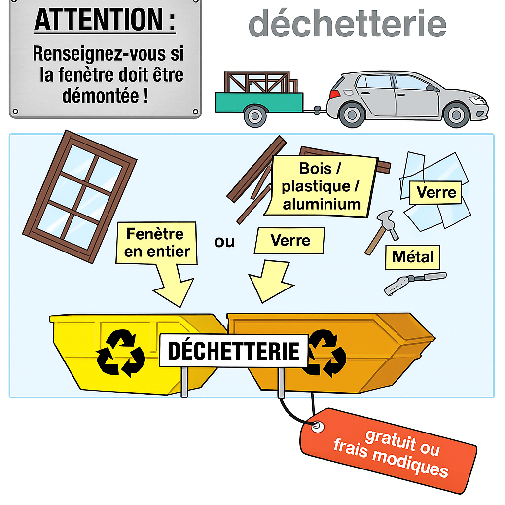 Infobild Fenster in Eigenregie im Wertstoffhof entsorgen