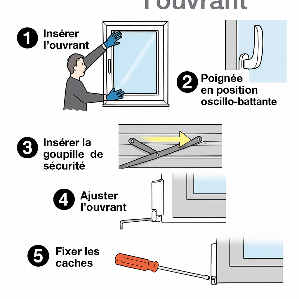 Infobild Wie man den Fensterflügel einhängt