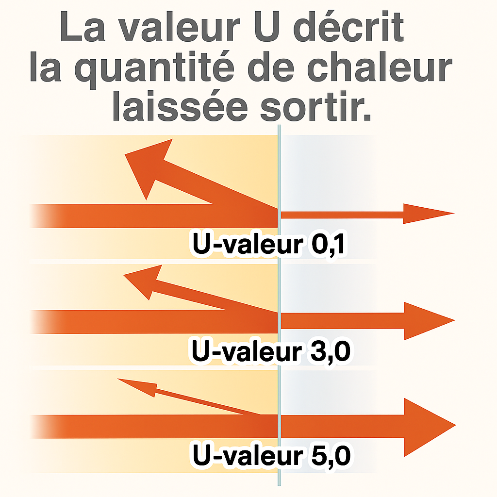 Image d'information : La valeur U décrit combien de chaleur est laissée à l'extérieur