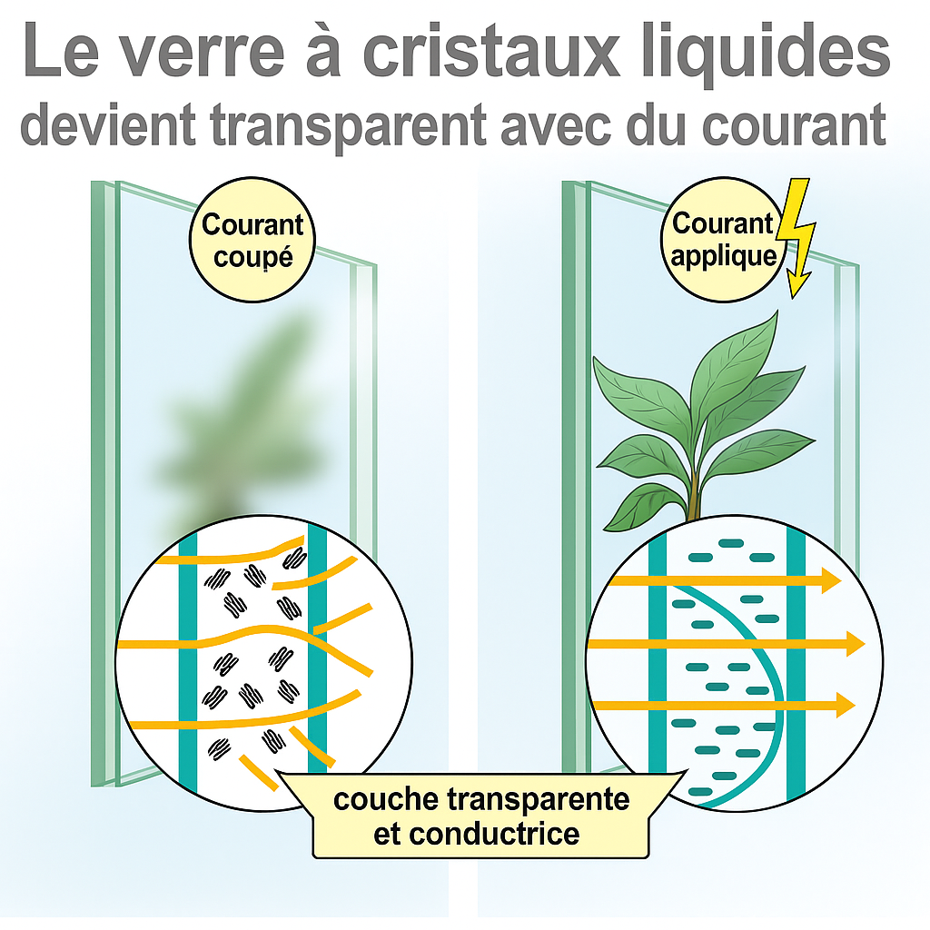 Image d'information Vitrage intelligent avec verre à cristaux liquides