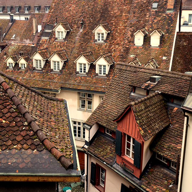 Gaubendach Ansicht von oben am Labyrinthplatz in Basel