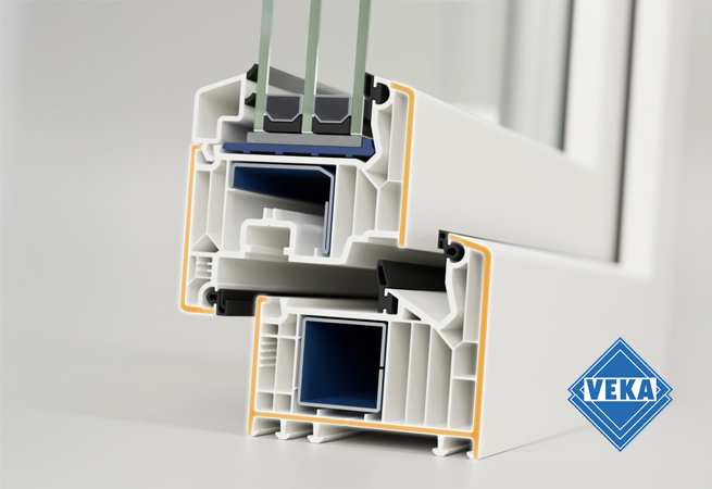 VEKA 82 MD avec paroi extérieure et surface visible marquées d'une épaisseur de 3 mm du profilé PVC
