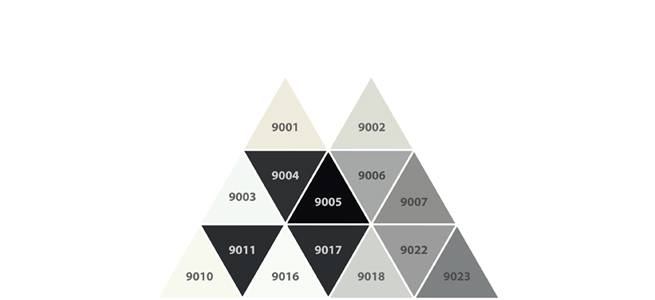 Surfaces de couleur RAL pour le spectre blanc