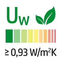 valeur Uw = 0,93 W/m²K