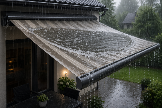 Markise Regenblase