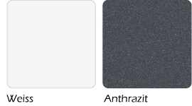 Palette de couleurs pour les portes d’entrée aluminium Feldmann et Mayer de la série de profilés AC68. Disponibles en blanc et anthracite