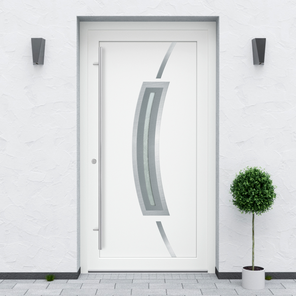 Türfüllung Design 1141 in Weiß mit Glaseinsatz