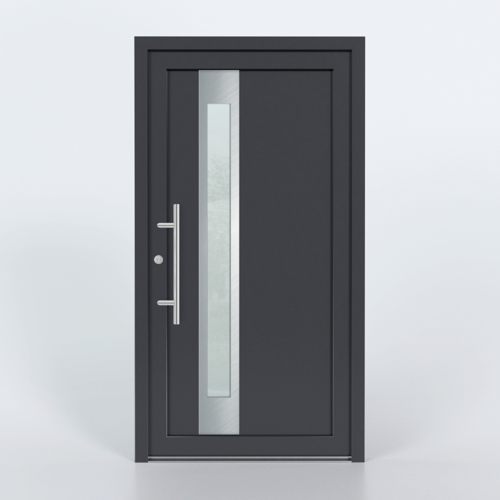 Türfüllung Design 715 in Anthrazit mit schmalem Glaseinsatz
