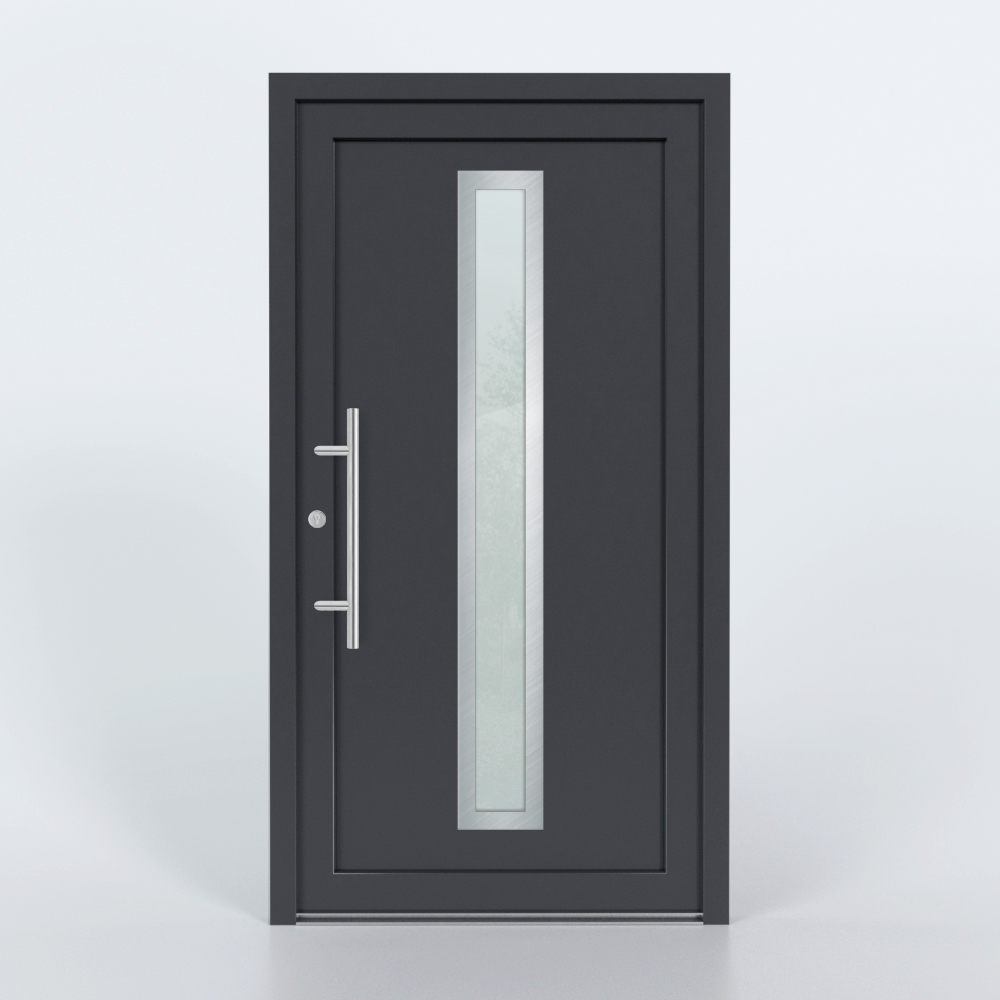 Türfüllung Design 840 in Anthrazit mit schmalem Glaseinsatz