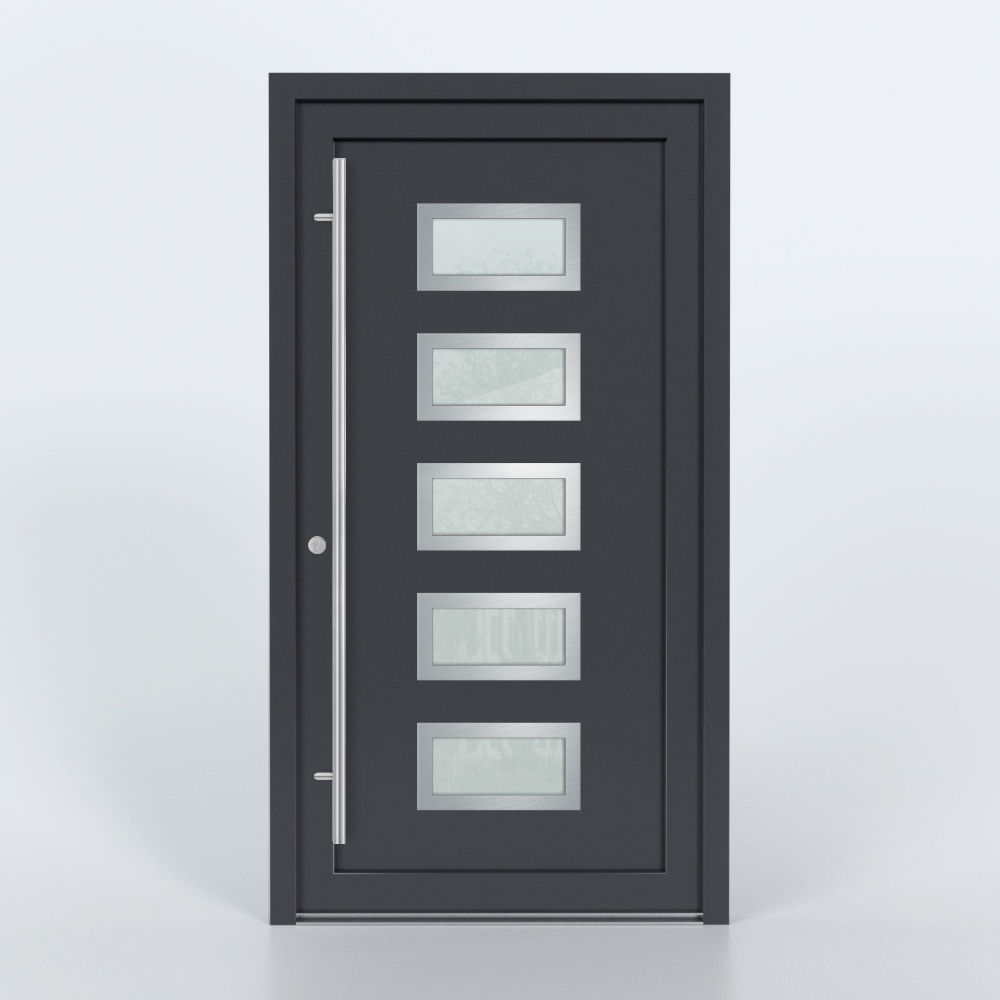 Türfüllung Design 8551 in Anthrazit mit 5 Glaseinsätzen