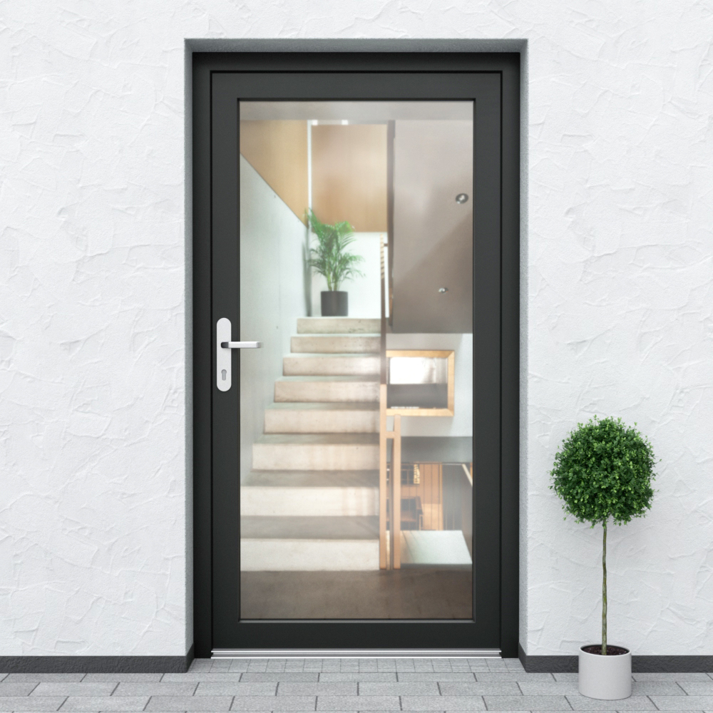 Porte de service en PVC au design N10 en anthracite
