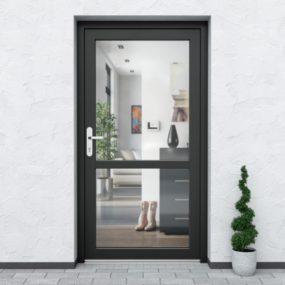 Porte de service en PVC au design N20 en anthracite