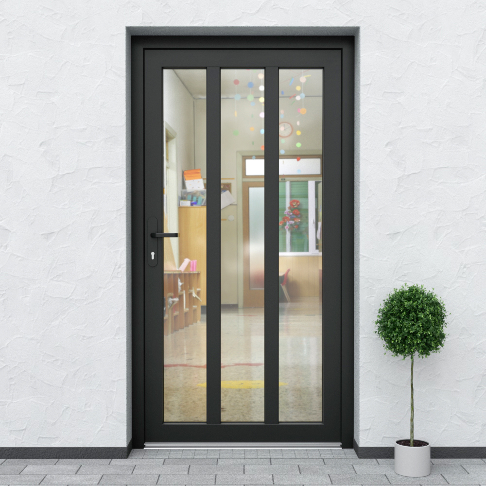 Porte de service en PVC au design N50 en anthracite