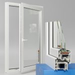Kunststofffenster Veka Softline 76 AD in weiß mit Zweifachverglasung offenes Fenster hinten mit Fensterecke im Vordergrund