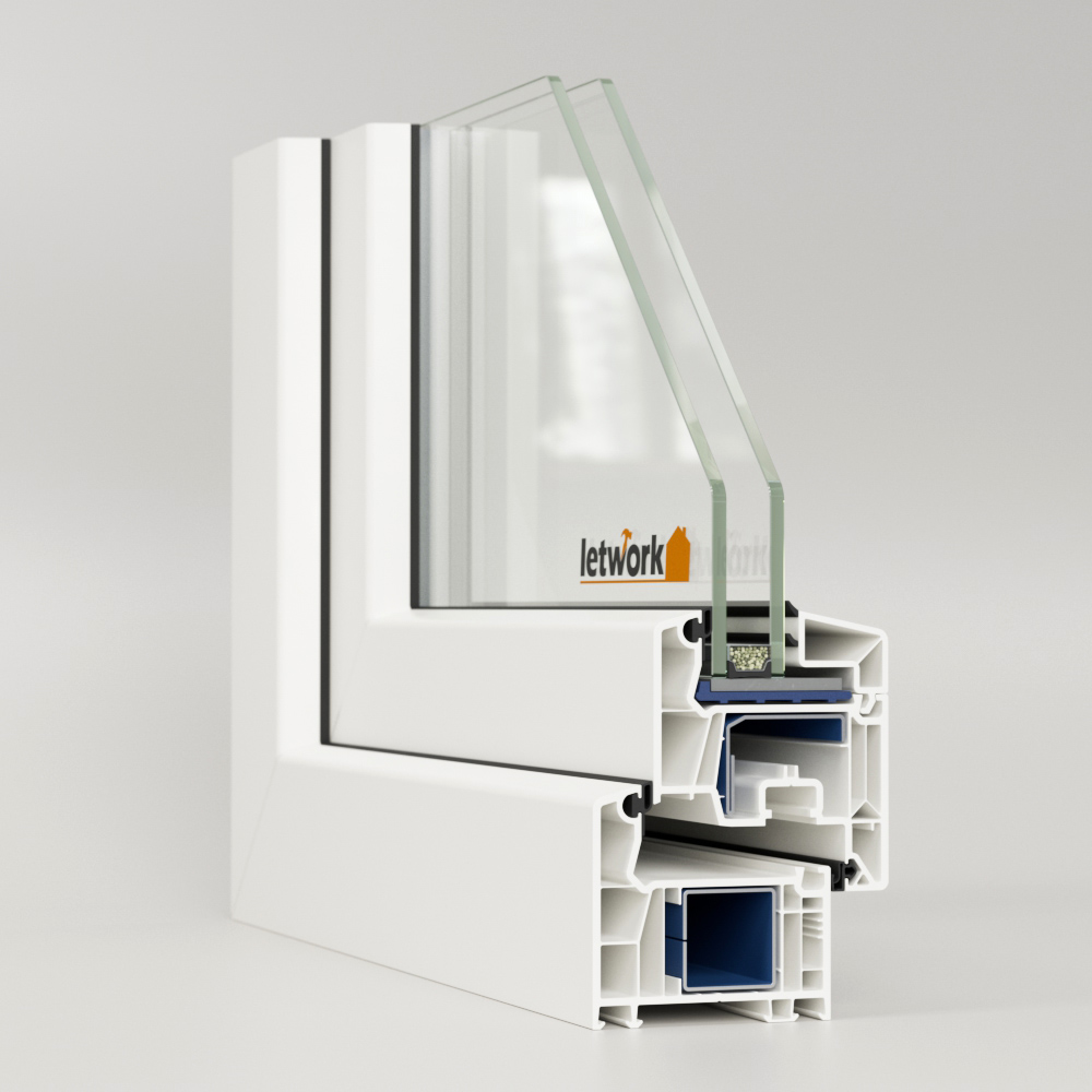VEKA Kunststofffenster Softline 76 AD Fensterecke mit Anschlagsdichtung