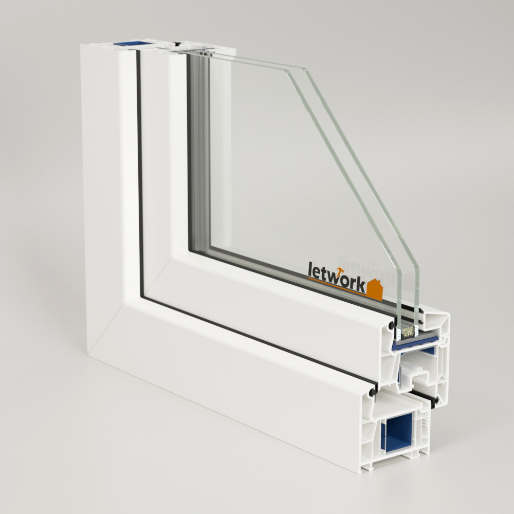 VEKA Kunststofffenster Softline 76 AD Fensterecke mit Anschlagsdichtung