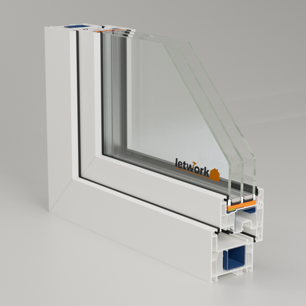 Aluplast Ideal Neo AD Kunststofffenster Ecke mit Dreifachverglasung