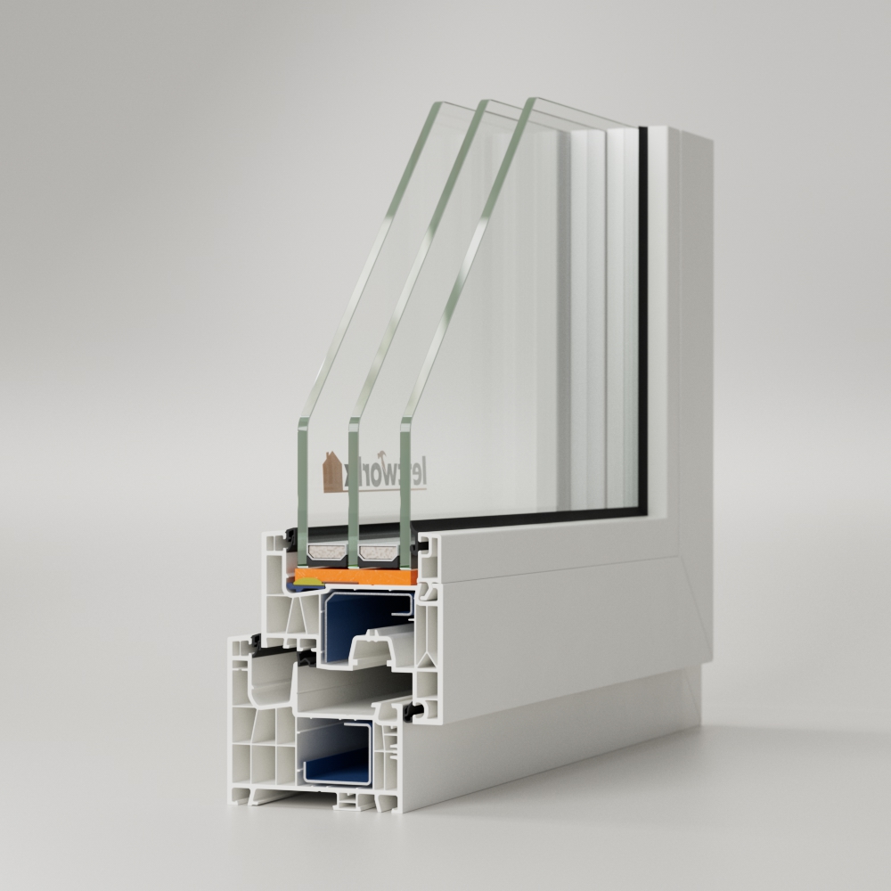 Aluplast Ideal 76 NEO Kunststofffenster Profilecke Innen