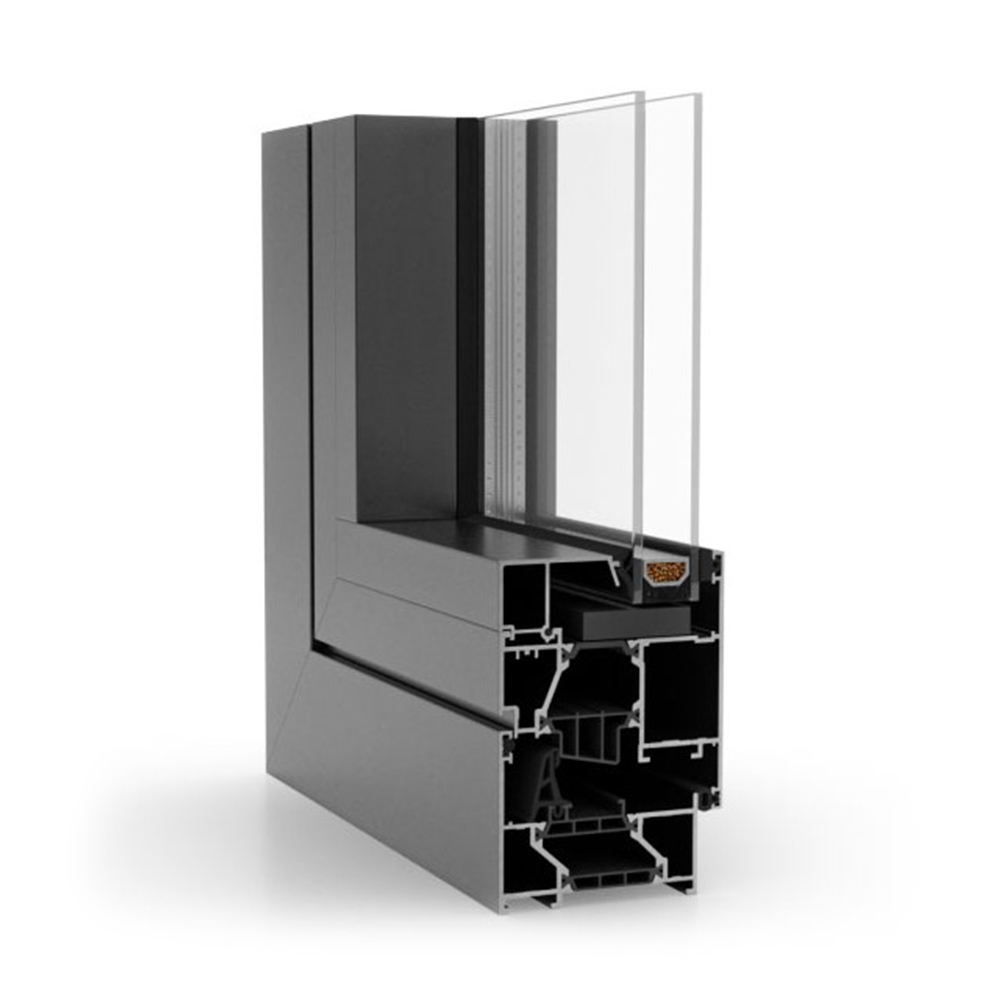 Fenêtre en aluminium Aluprof MB-79 Casement avec double vitrage en coin de fenêtre