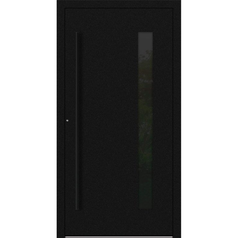 Aluminium-Haustür Feldmann und Mayer P90 und SL75 Design Blackline RC2 M24 in Schwarz mit Glaseinsatz