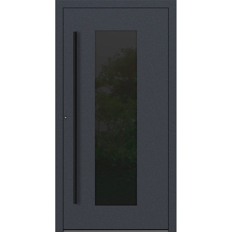 Aluminium-Haustür Feldmann und Mayer P90 und SL75 Design Blackline RC2 M28 in Anthrazit mit Glaseinsatz