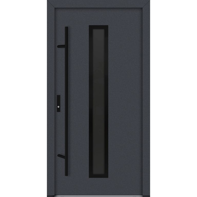 Feldmann und Mayer Aluminium-Haustür AC68 Design Blackline M21 in anthrazit