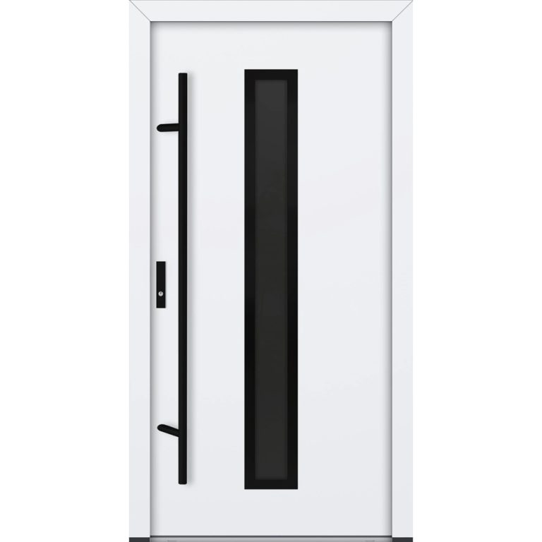 Feldmann und Mayer Aluminium-Haustür AC68 Design Blackline M21 in weiß