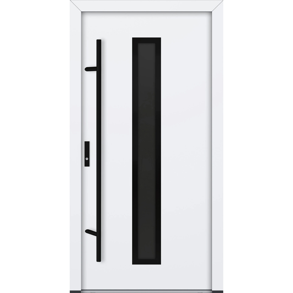 Feldmann und Mayer Aluminium-Haustür AC68 Design Blackline M21 in weiß